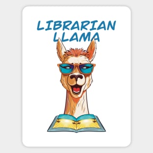 Librarian Llama, Summer Llama, Llama Reading Book Magnet